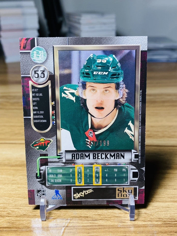 2021-22 Metal Universe Adam Beckman Rookie Retro Purple Spectrum SP /199 Wild RC - Image 2 of 2