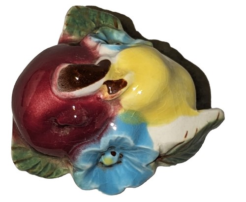 Vth Oil Vinegar Salt & Pepper Shakers Set Fruit Flowers Porcelain Basket Weave - Picture 5 of 19
