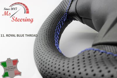 FITS SCANIA R450 STREAMLINE 16- BLACK PERF LEATHER STEERING WHEEL COVER BLACK S | UK