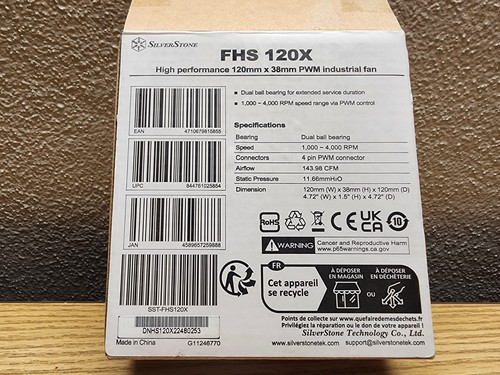 Silverstone SST-FHS120X - Powerful PWM Industrial Fan (120 x 38mm) - Afbeelding 11 van 12