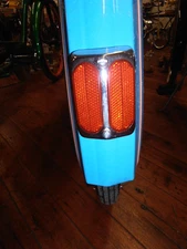 BICYCLE REFLECTOR Chrome & red  Stimsonite lens twin reflector fits Schwinn