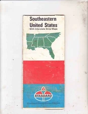 VINTAGE MAP ---- 1971 SOUTHEASTERN UNITED STATES MAP-----STANDARD OIL COMPANY
