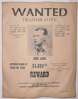 Manifesto West Wanted In Stile Vecchio West - Billy The Kid, Doc Holliday, Jesse James - Carta Invecchiata