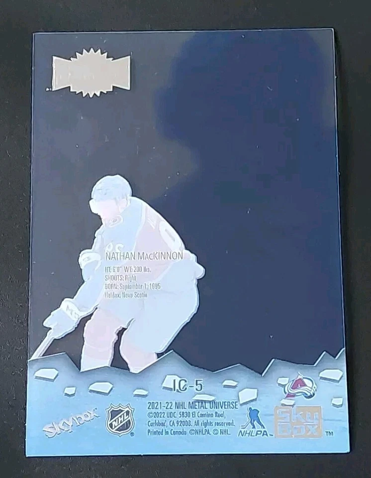 2021-22 Skybox Metal Universe Nathan MacKinnon Ice Carvings Card #IC5. Colorado - Image 2 of 2