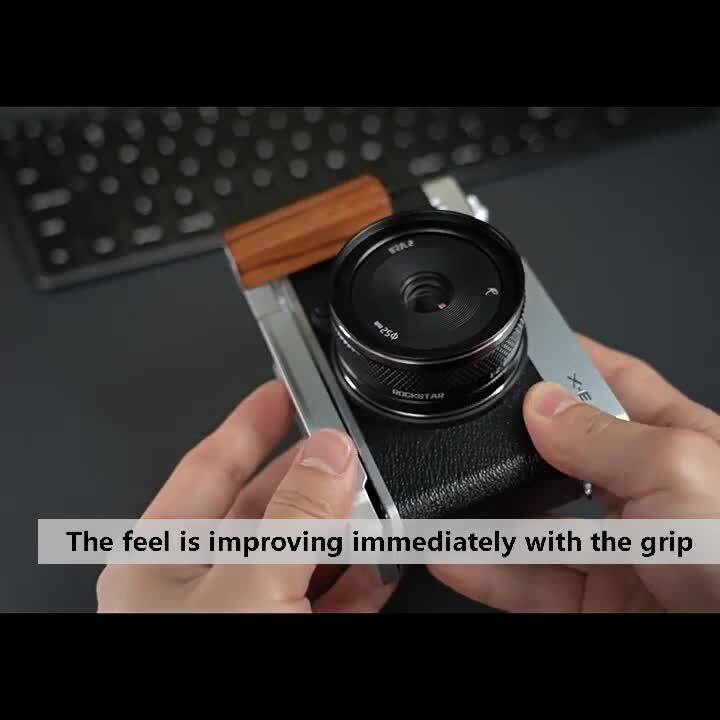 Wood Camera Grip For Fujifilm X-E4 Fuji XE4 Camera with Aluminum