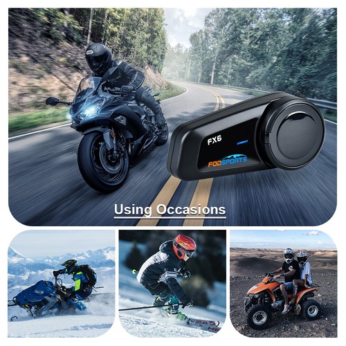 3XMotorcycle Intercom Bluetooth FX6 Motorbike Helmet Headset 6 Riders Speaker FM - Picture 9 of 12