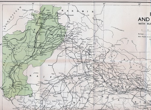 IN PK India Pakistan 1949 orig. Karte Burma Ceylon Bengal Dhaka Delhi Karachi - Picture 2 of 5