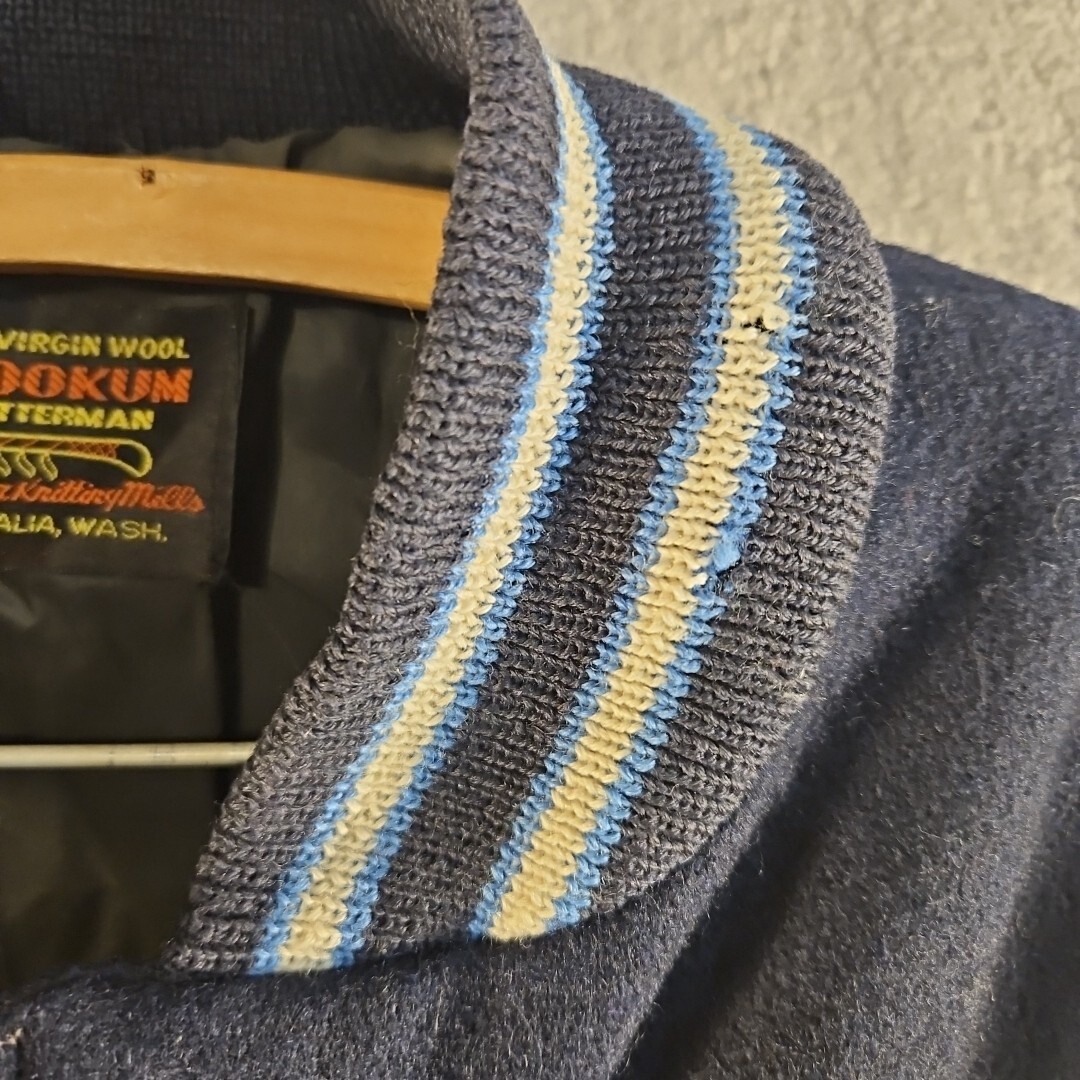 80s-90s SKOOKUM/Melton&Leather Stadium Jacket/Made in USA/38