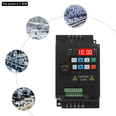 2 HP 3 Phase Motor Variable Frequency Drive VFD Speed Controller 220VAC 1.5KW 7A