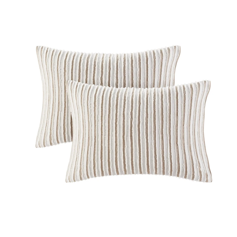 Juego de edredón a rayas, Mainstays de 5 piezas bronceado a rayas, completo/queen, contemporáneo Foto 3 de 4