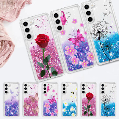 Clear Glitter Case Butterfly Girl Case Cover For Samsung Galaxy A54 A15 A05S S24