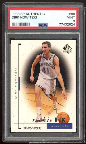 Dirk Nowitzki Rookie Card 1998-99 SP Authentic #99 PSA 9