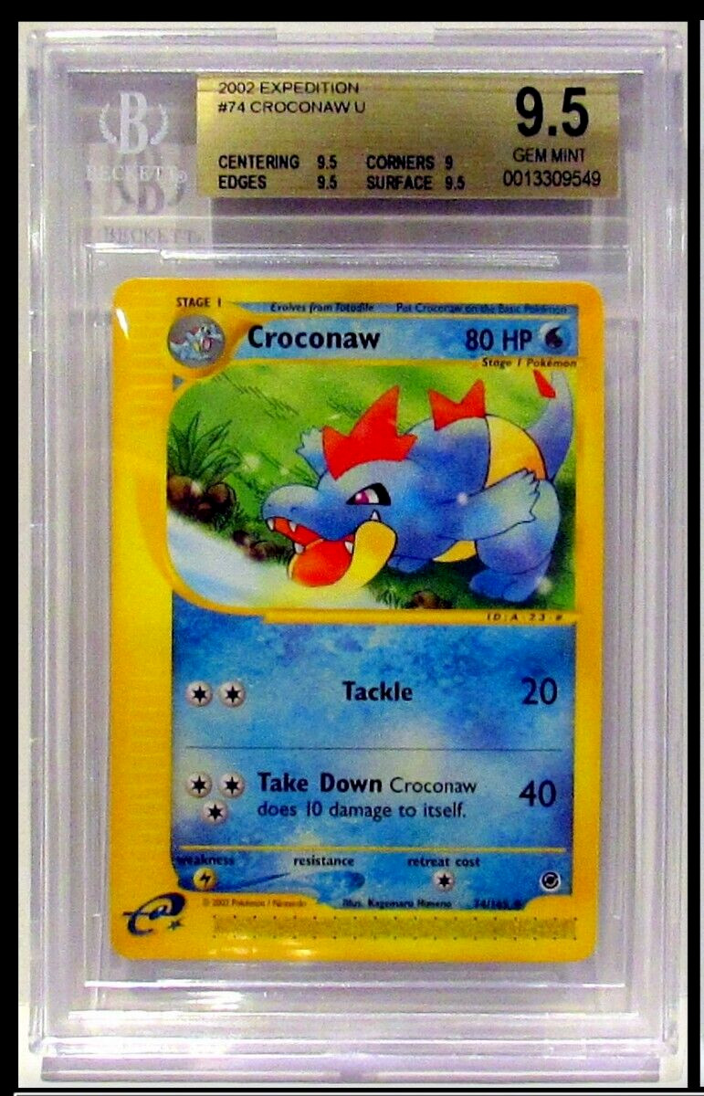 Pokémon 2002 expedición croconaw #74 Beckett 9,5 #0013309549