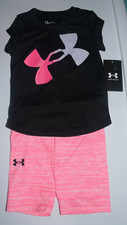 New Black Piink 2pc Under Armour Set Size 3T