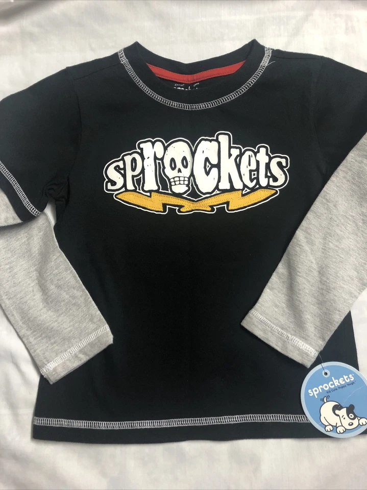Camisa Gráfica Sprockets Negra/Gris Talla 4T Nueva Foto 3 de 4