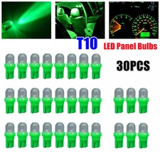 30pcs Green T10 194 LED Bulbs for Instrument Panel Gauge Cluster Dash Light