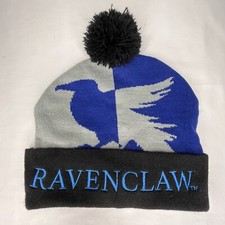 Harry Potter Ravenclaw Beanie Pom Pom Black Blue Gray Hat One Size