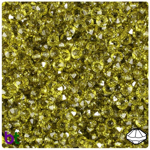 BeadTin Transparent 6mm Faceted Rondelle Plastic Craft Beads (1350pcs) - Picture 4 of 53