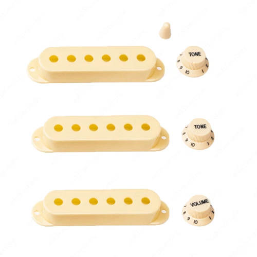 48/50/52mm Guitar Pickup Covers Knobs Switch Tip Set For Fender SQ Strat