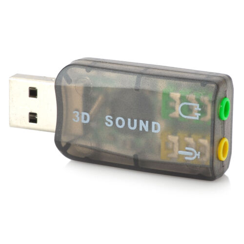 USB 2.0 to 3D Audio Sound Card Microphone Headset Audio Adapter Card Black US - Picture 2 of 2
