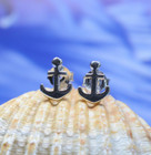 Sterling Silver 925 Anchor Ear Stud Earrings
