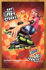 2002 Tony's Frozen Pizza Print Ad/Poster Retro Kids Rollerblades Food Pop Art