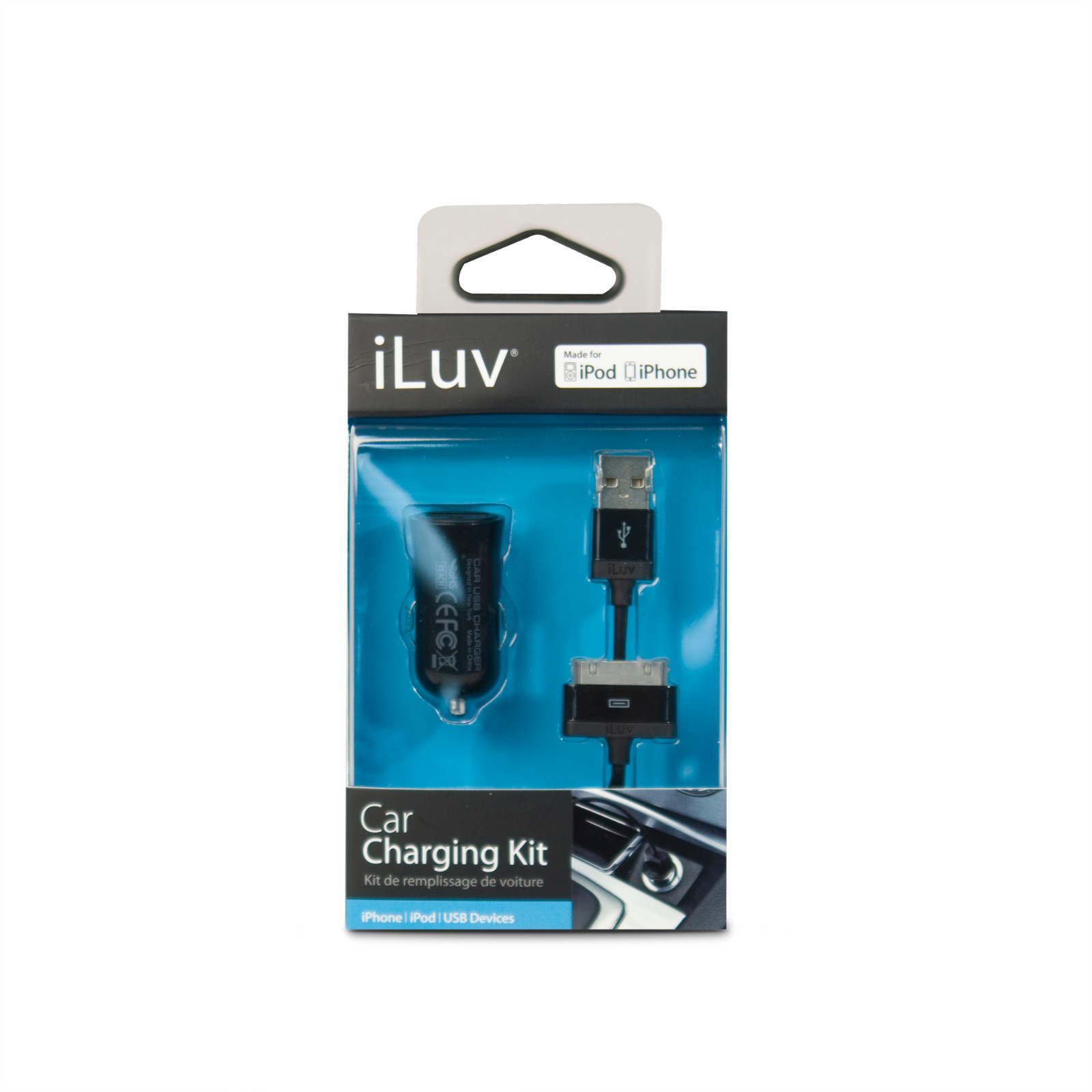 iLuv ICC262BLK Micro USB Charger with Charger/Syne Cable for iPad /iPhone /iPod