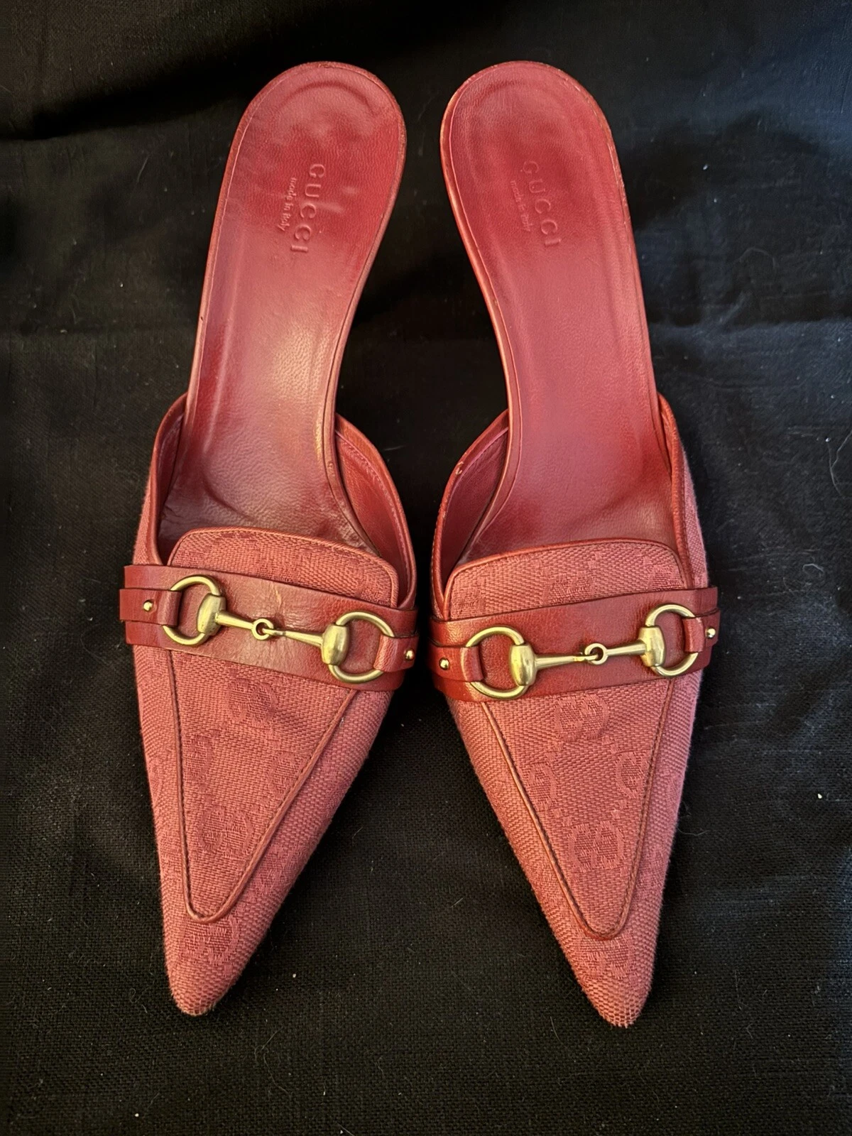Mules Gucci mors de cheval rouge 7,5