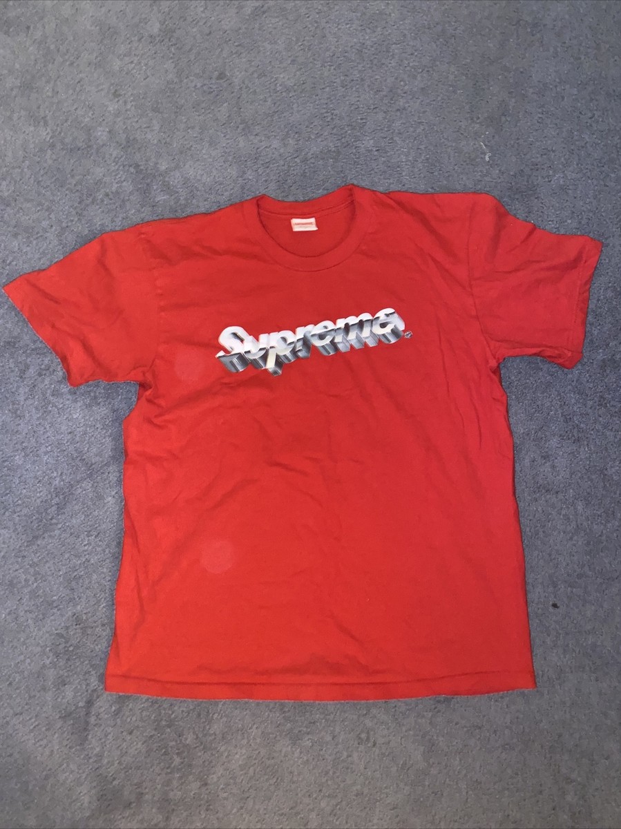 Supreme Chrome Logo Tee, Red, Size Medium | eBay