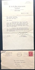 MRS. WALTER WINCHELL RARE 1941 LETTER FROM F.A.O. SCHWARZ ON STATIONERY W/COA!!!