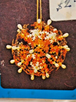 Walco SNOWFLAKE SPARKLER Blue Gold Vtg 1971 Sequin Bead Christmas Ornament Kit 