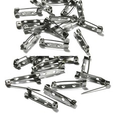 15 Surgical Grade 304 Stainless Steel Locking Bar Brooch Pin Craft Findings