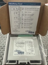 ControlByWeb, X-WR-4R3-1, WebRelay, 4-Outputs NIB, 12VDC Power Supply, Din Rail 