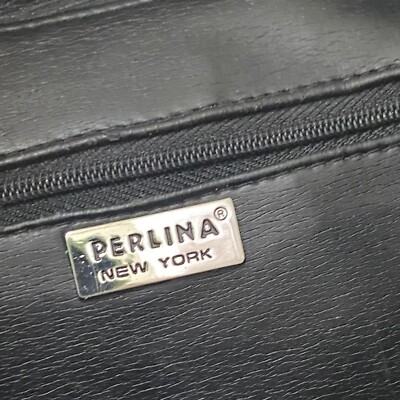 Vintage PERLINA Black Nylon & Leather Drawstring Backpack | eBay display picture 1