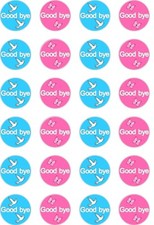 24 x PRECUT GOODBYE SCHOOL LEAVERS/PINK AND BLUE RICE PAPER CUP CAKE TOPPERS