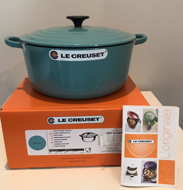 Le Creuset Cast Iron Round Casserole/Dutch Oven-Torquiose-5 1/2-Qt-5.5 Qt