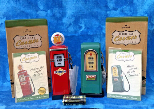 Hallmark Kiddie Car Classics ~ Pedal Petroleum Gas Pumps 2 In Set~ W/ Boxes