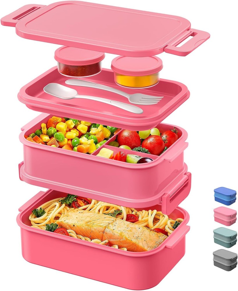 Stackable Leakproof Bento Lunch Box for Adults - All-in-One Design