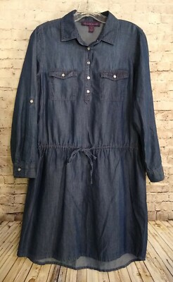 gloria vanderbilt denim dress Gloria Vanderbilt Missy Small Denim Shirt Dress Five Button Top