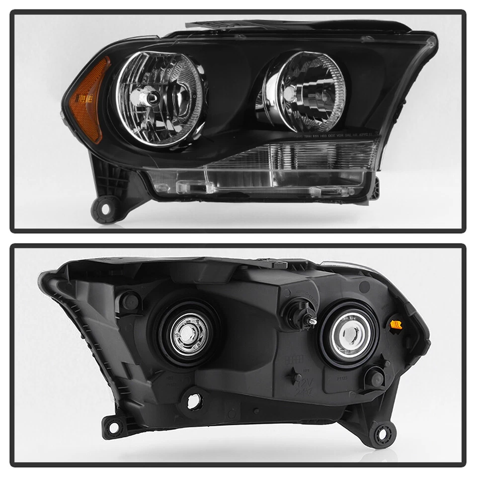 Faros halógenos negros para Dodge Durango 2011 2012 2013 modelo izquierda+derecha Foto 3 de 4