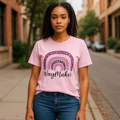 LADIES PINK WAYMAKER   TSHIRT GILDAN  SIZE L
