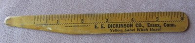 E.E. Dickinson Company Essex Connecticut Witch Hazel Wood Ruler Letter Opener 