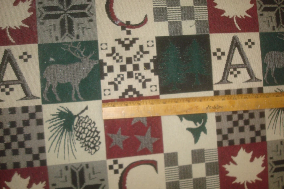 3.5 yds Tapestry Fabric Cabin Fever Lodge Block Upholstery 56" x 126" BTP - Image 4 of 4