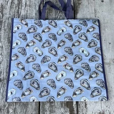 NEW Large Reusable Shopping Bag - Beautiful Design! OYSTERS 🦪 all OVER free✈️