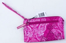 Vera Bradley Front Zip Wristlet in Stamped Paisley - NWT