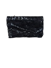 Vintage Whiting  Davis Black Mesh Evening Clutch With Gold Heart Zipper Pull