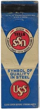 Vintage Matchbook Cover USS United States Steel Supply Company Symbol of Quality