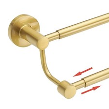 Brushed Gold Wall Mounted Double Towel Bar Bathroom Accessory Rack