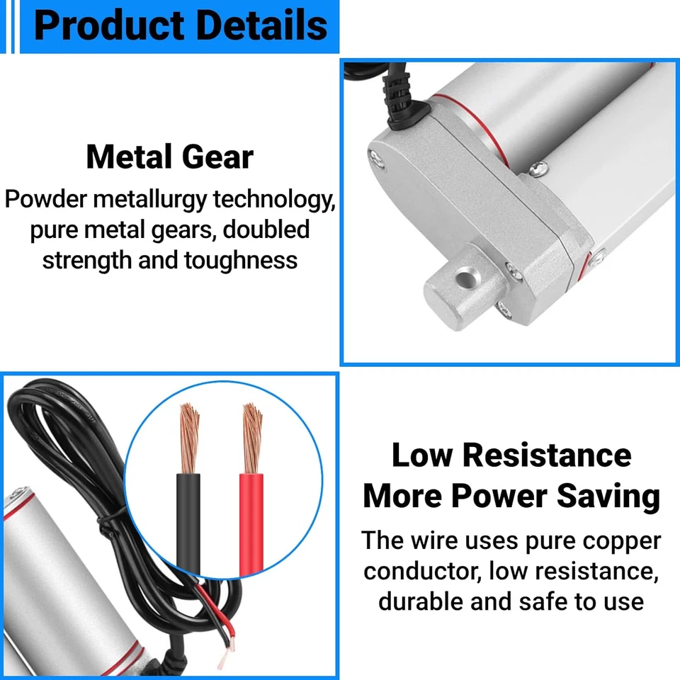 Attuatore Lineare a Corsa 100 Mm Attuatore Lineare Elettrico per Impieghi Gravos - Immagine 3 di 4