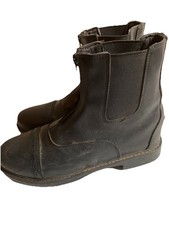 TuffRider Starter Front Zip Paddock Boots Black Leather women s Size 8.5 Horse